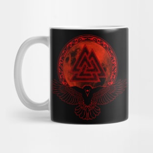 Viking Raven, Moon and Valknut Symbol Mug